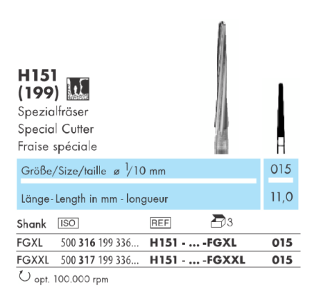 Фреза NTI H 151-015 FG XL