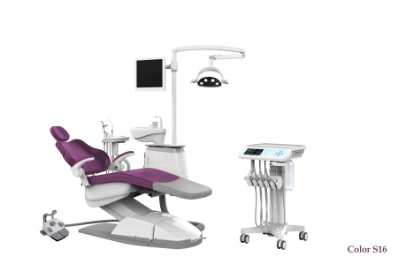 SILVERFOX 8000C-SMS0 PRO CART – Стоматологическая установка с подкатным блоком врача и с мягкой обивкой