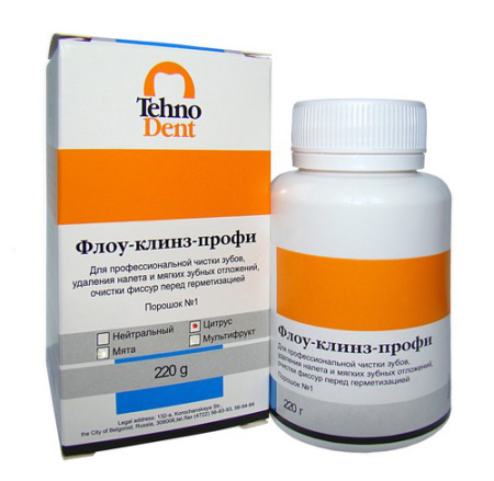 Порошок  Флоу-клинз-профи Цитрус 250г ТехноДент
