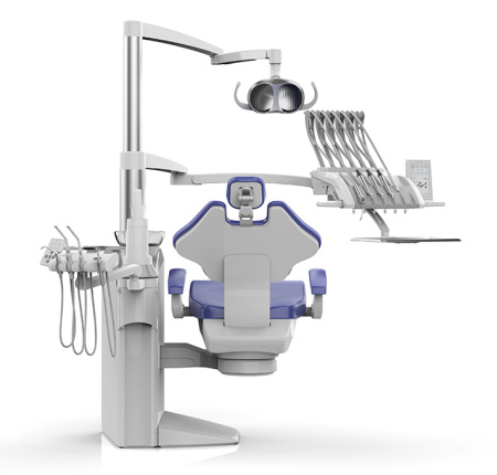 SILVERFOX S8 PRO – Стоматологическая установка с верхней подачей и электрической системой управления инструментами, подачей воздуха и воды