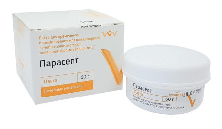 Парасепт АНТИСЕПТИЧЕСКИЙ- самотвердеющая, плотный защитный компресс для десен 60г Владмива