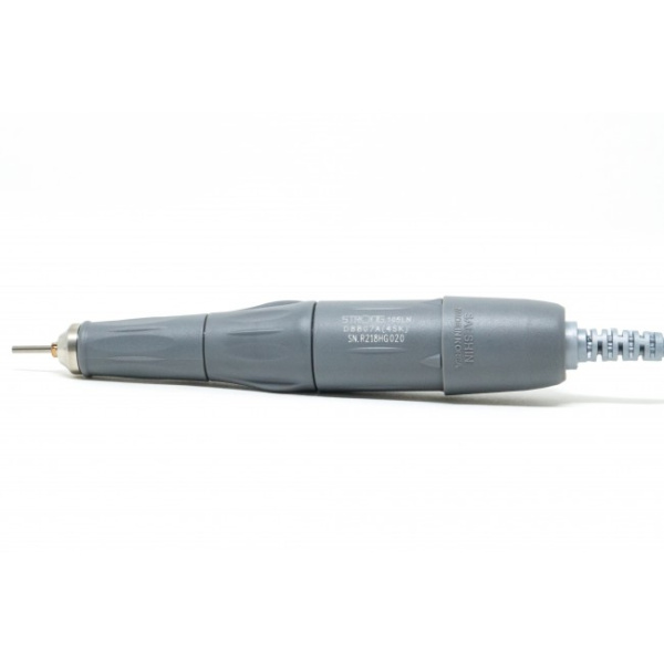 Saeshin STRONG 210 105L N - щеточный микромотор с наконечником 105L N и вариационной педалью, в коробке, 45000 об/мин