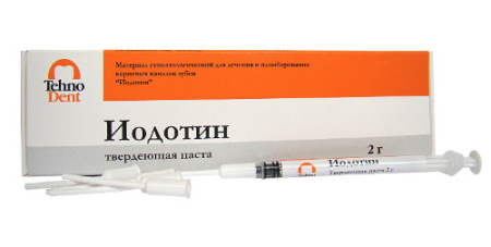 Иодотин шприц 2г на основе йодоформа и гидроокиси калиция ТехноДент