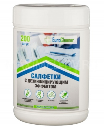 Дезинфицирующие салфетки ЕВРОКЛИНЕР(200шт) в банках