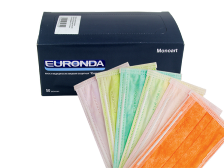 Маска мягкая (50шт), EURONDA желтые 3-й уровень защиты